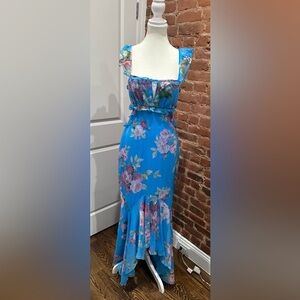 ASOS Floral Blue and Purple Women's Dress